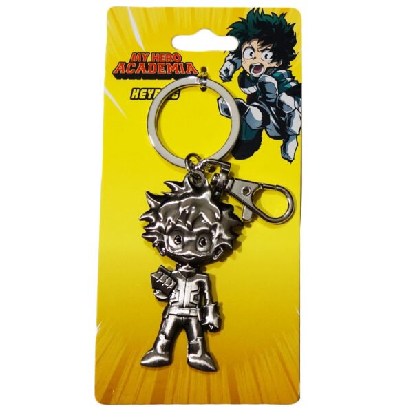 Izuku Midoriya pewter keychain includes keyring and a secure clip.