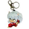 InuYasha PVC keychain features a lobster claw clasp and keyring.