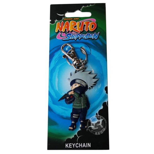 Naruto Shippuden Kakashi PVC keychain sealed inside its official branded carded packaging.