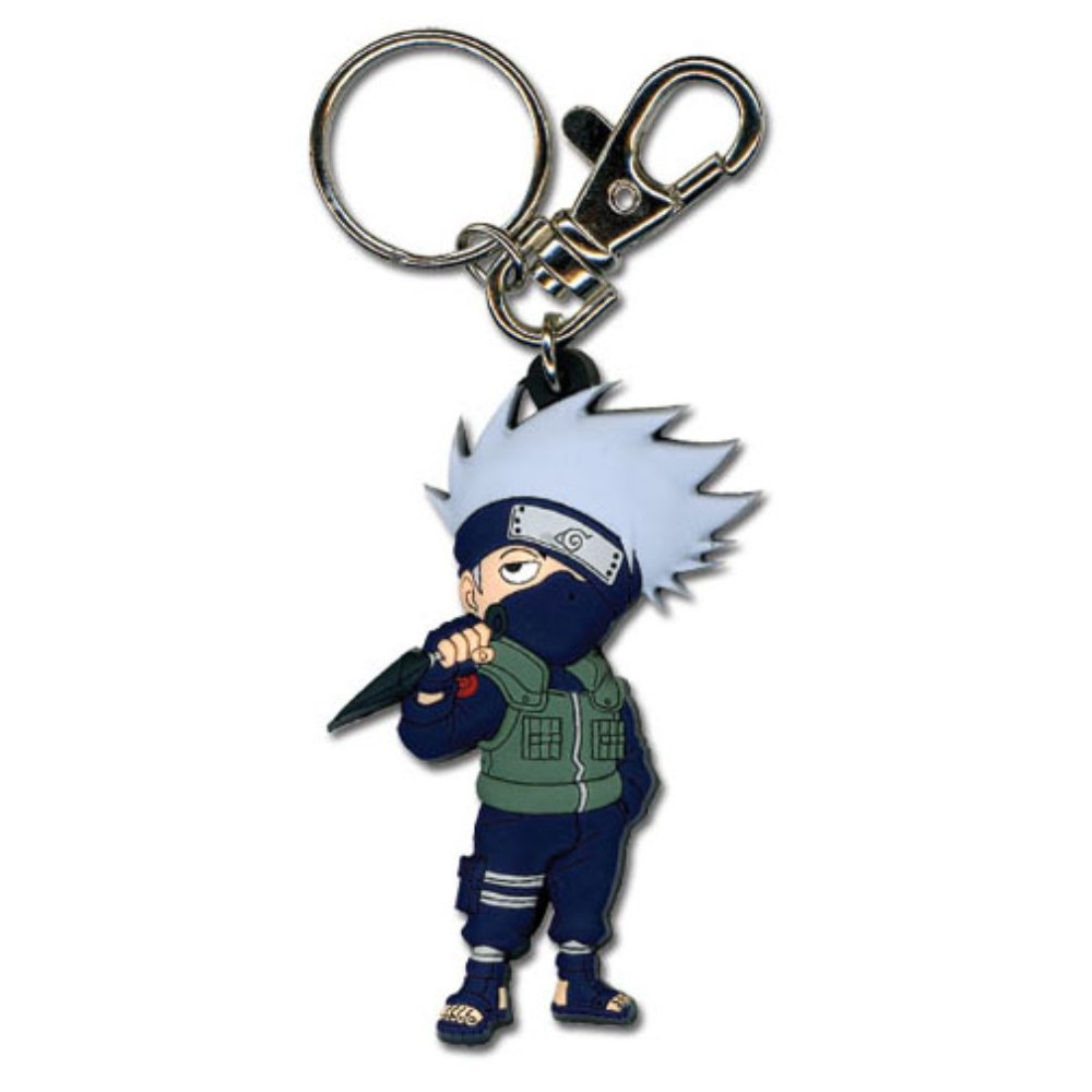 This Naruto Shippuden keychain features Kakashi and includes a keyring and a secure clip.