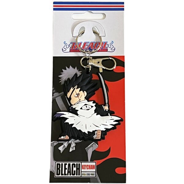 Bleach SD Kenpanchi PVC keychain sealed inside its official branded carded packaging.
