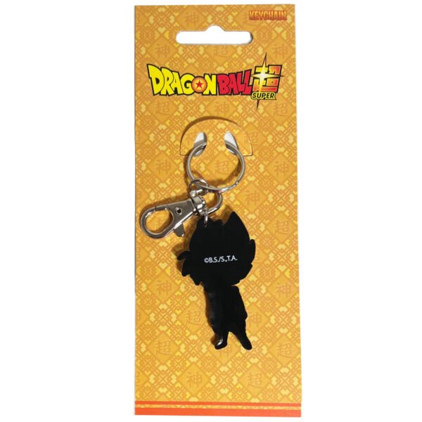 Dragon Ball Super: SD Super Saiyan Rosé Goku Black PVC Keychain Back view of the official SD Super Saiyan Rosé PVC keychain.