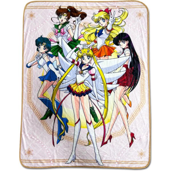 Sailor Moon Stars: Sailor Guardians Group Pink Argyle Throw Blanket This throw blanket features Eternal Sailor Moon and Sailor Guardians.