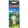 Dr. Stone anime SD Ishigami Senku PVC keychain sealed inside its official branded carded packaging.