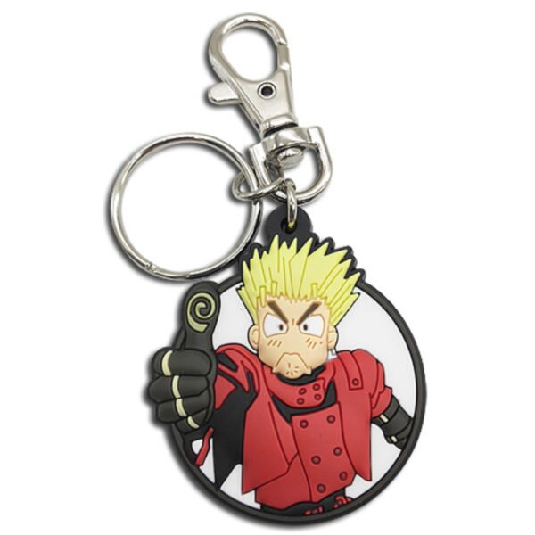 This Trigun keychain features Vash giving you a thumb up.
