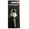Back view of Evangelion keychain featuring a plain metallic finish.