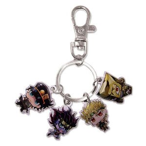 This licensed Jojo’s Bizarre Adventure anime keychain includes charms, keyring and a secure clip.