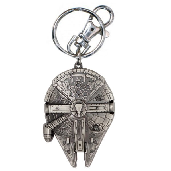 Star Wars: Millennium Falcon Pewter Key Ring Keychain This keychain features a secure clip and keyring.