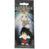 Death Note anime keychain sealed inside its official branded carded packaging.
