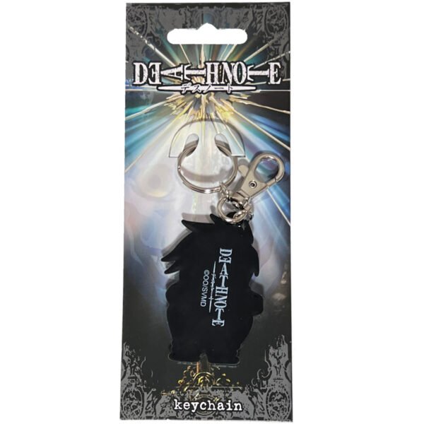 Back view of the official Death Note L anime Keychain.